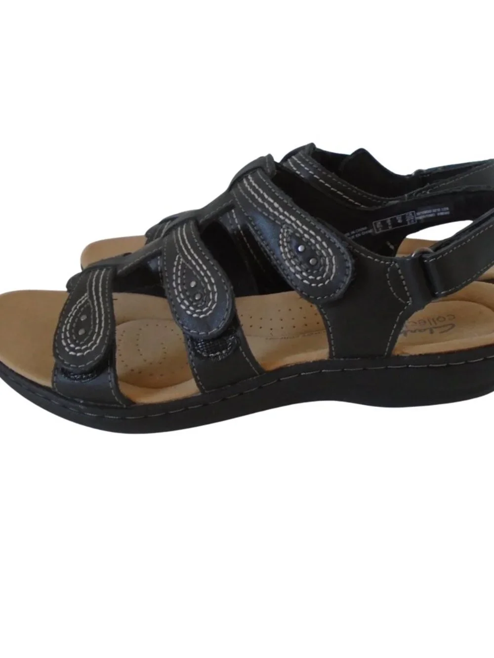 Clarks Laurieann Vine Women's Sandals Wide Width Size 9 Black Leather